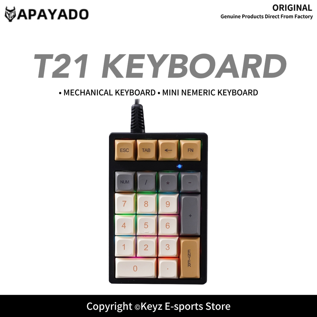 T21 Mini Number Keypad RGB Bac - Keyboard Numpad Separate review and price