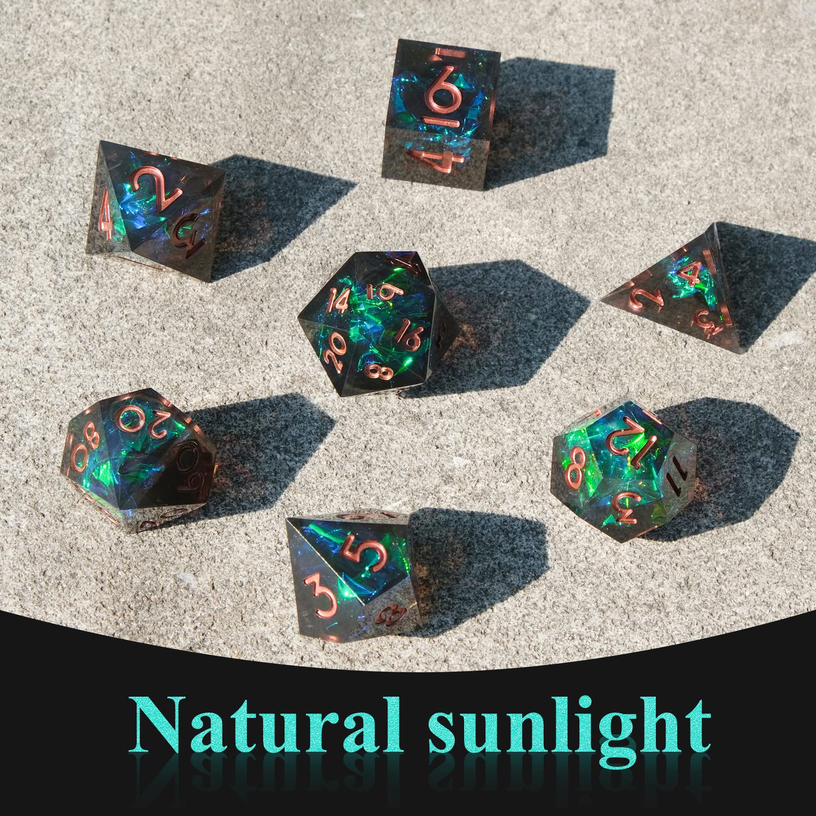 Resin Sharp Edge DND Dice Set  - Gaming Handheld Accessories review and price